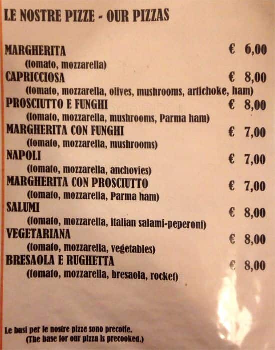 Menu di Ristorazione Alimentare Romana Srl 