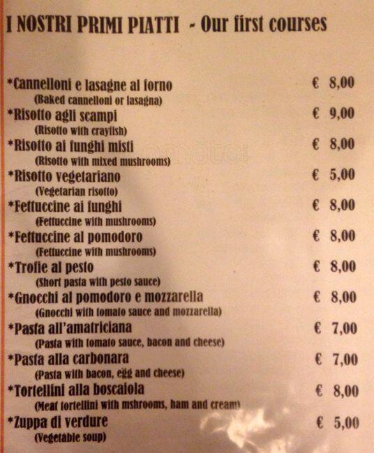 Menu di Ristorazione Alimentare Romana Srl 