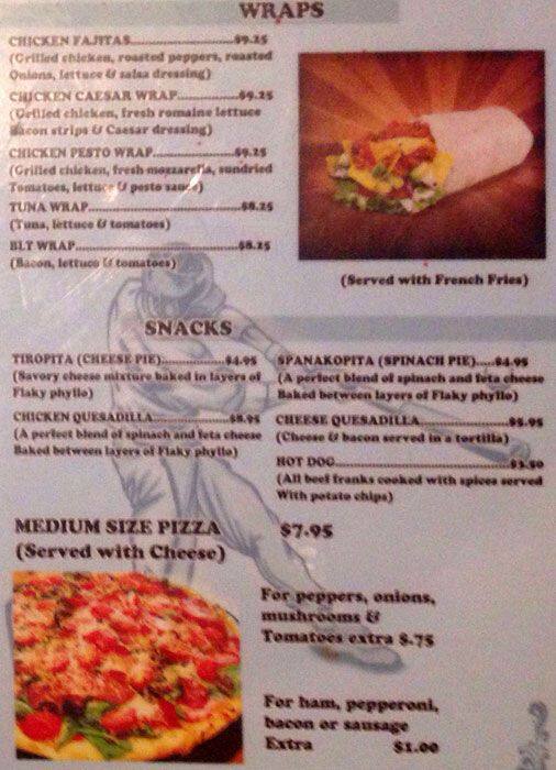 Menu at Steinway CafeBilliards, New York City