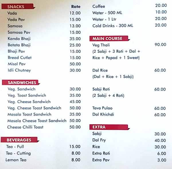 Menu of Mumbai 68, Dahisar East, Mumbai