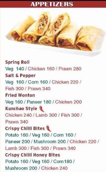 The Chow menu