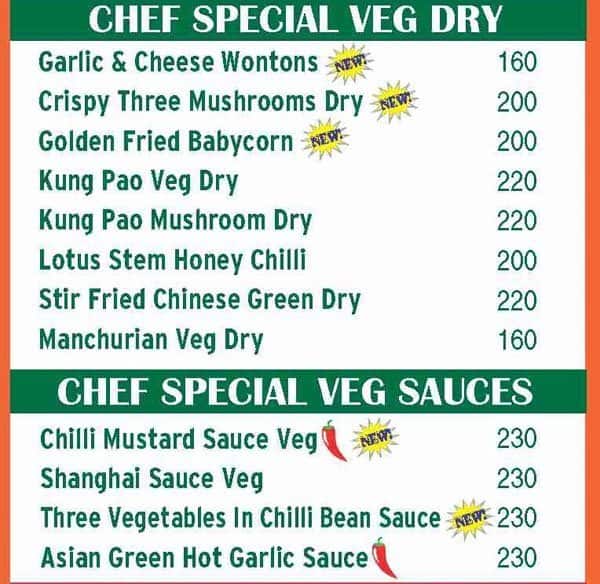 The Chow menu