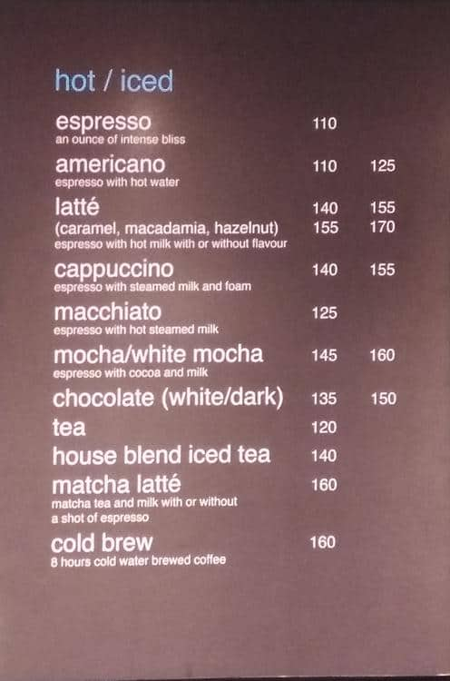 Menu at Illy Cafe, Quezon City, 201 Del Monte Ave