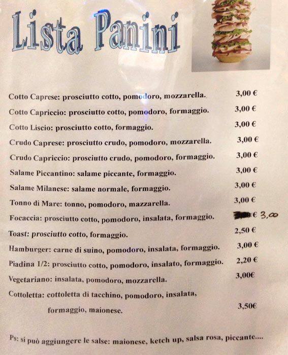 Menu di Bistrot Da Vinci 