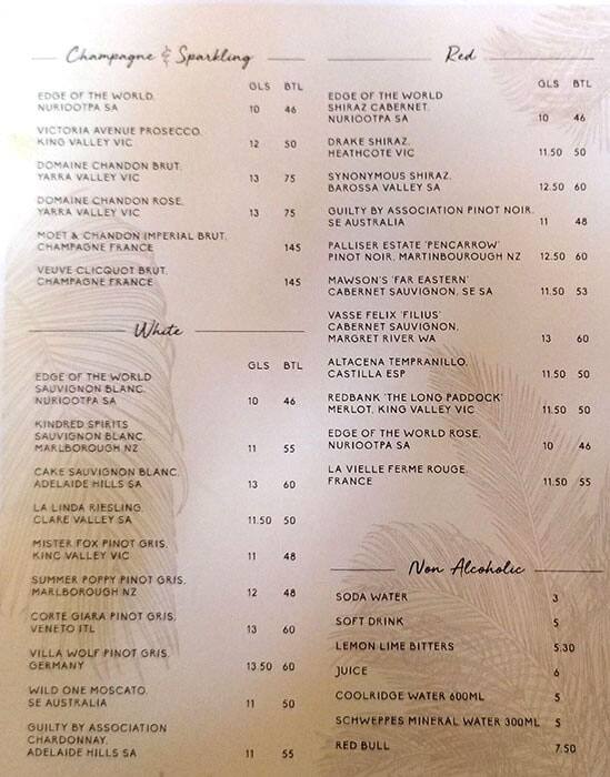 Menu at Imperial South Yarra restaurant, South Yarra, 522 Chapel St