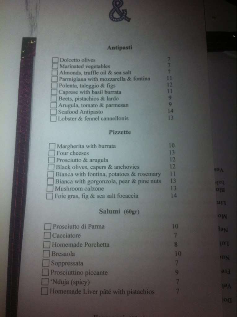 Dolcetto & Co. Menu, Menu for Dolcetto & Co., Old Montréal, Montreal