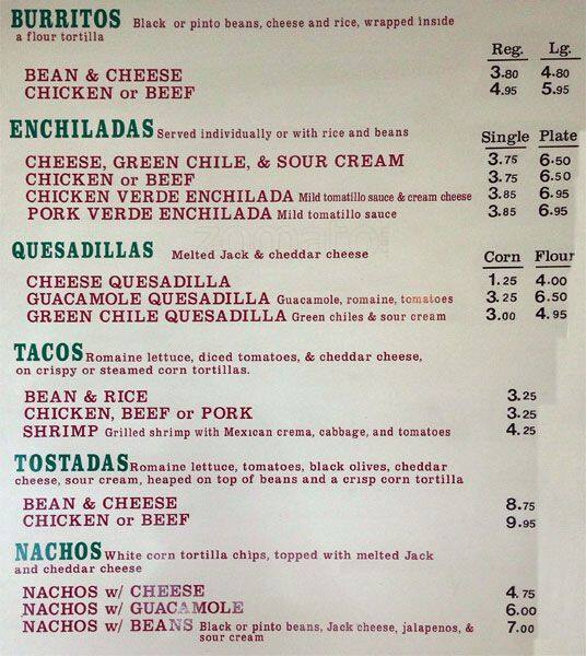 Lucinda's Menu, Menu for Lucinda's, Mill Valley, Mill Valley