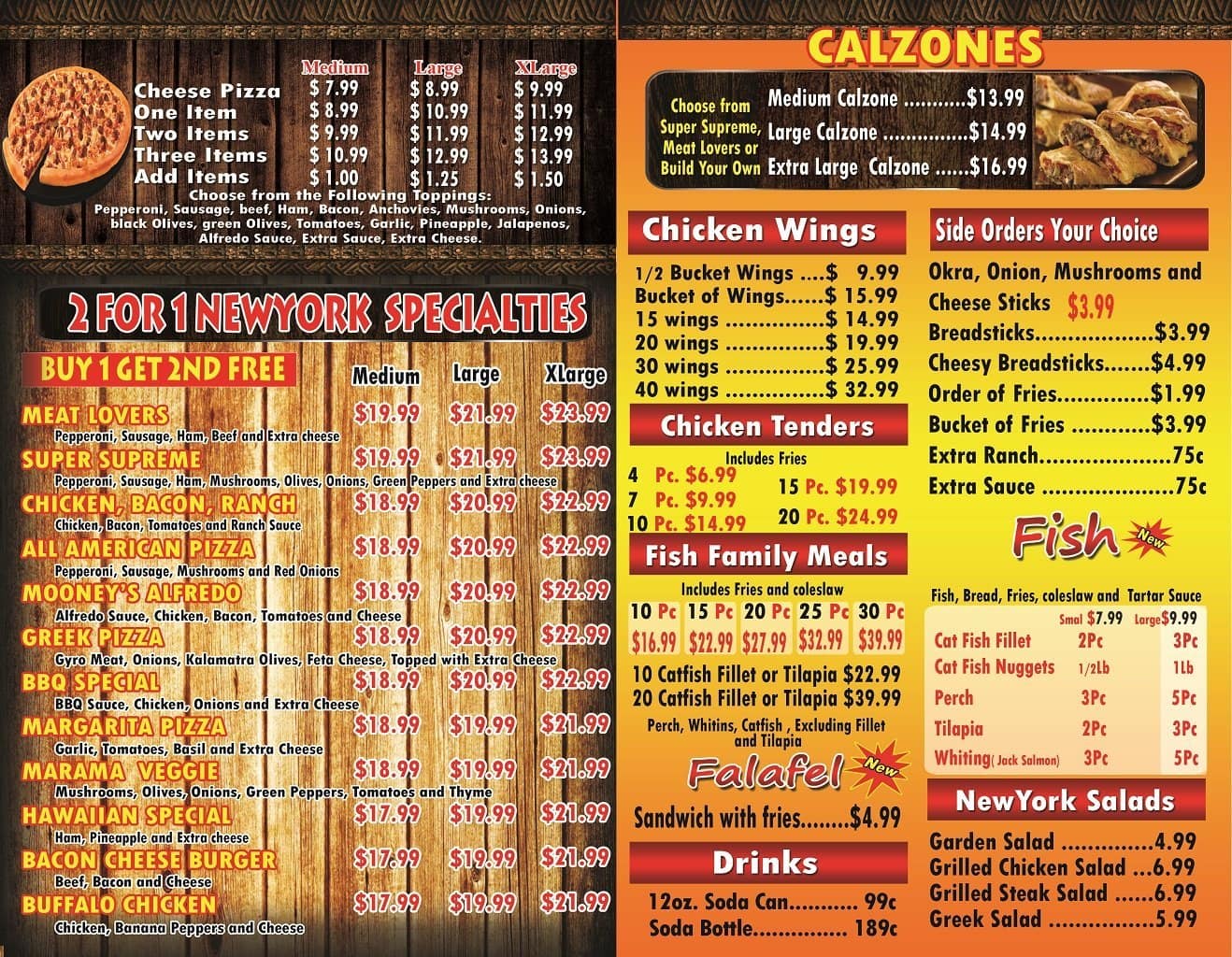Menu at New York Pizza Garden pizzeria, Fishers