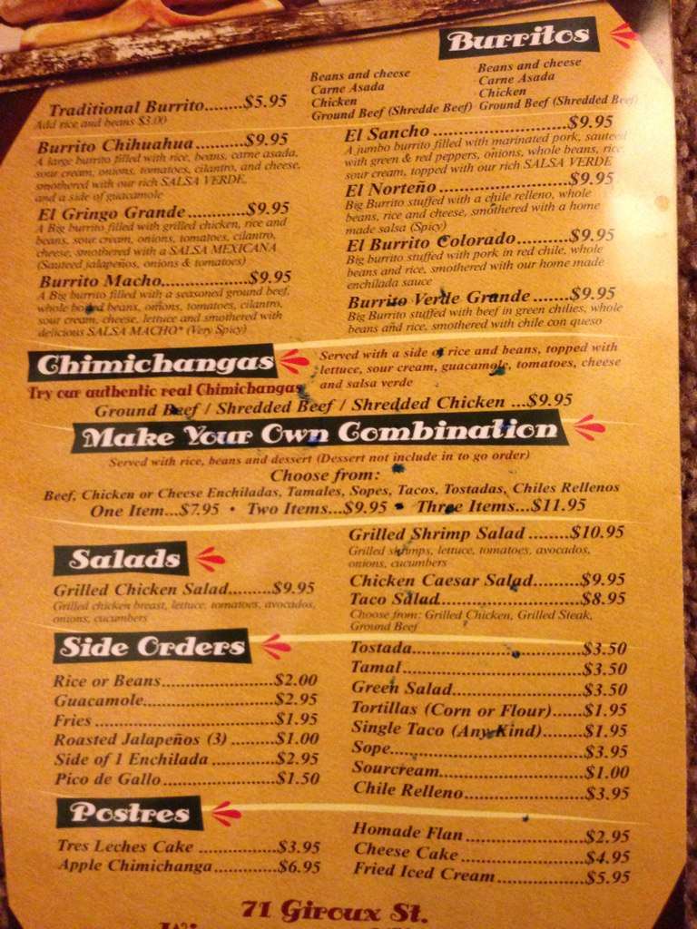 Menu at Chihuahua's Grill & Cantina pub & bar, Winnemucca