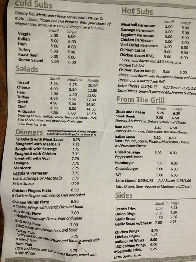 brandon house of pizza menu