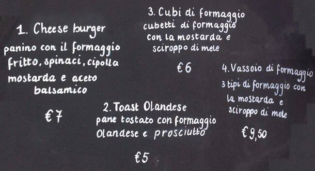 Menu di Just Say Cheese 