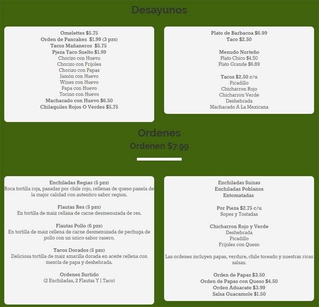 Enchiladas Vista Hermosa Menu, Menu for Enchiladas Vista Hermosa, South