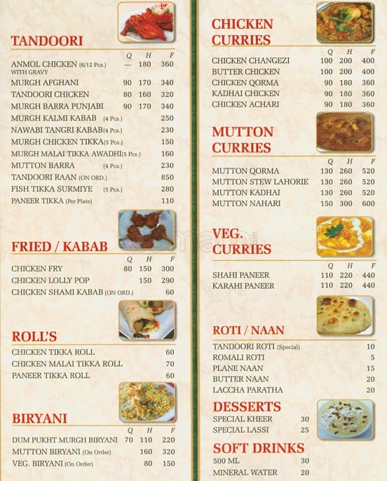 Al Nawab Menu, Menu for Al Nawab, New Friends Colony, New Delhi - Zomato