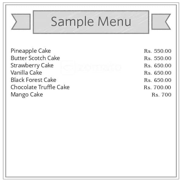 TCD Daksh Bake menu