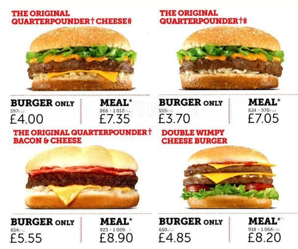 Wimpy's Diner Menu