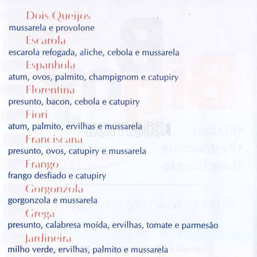 Restaurante Pizzaria Big Boy cardápio