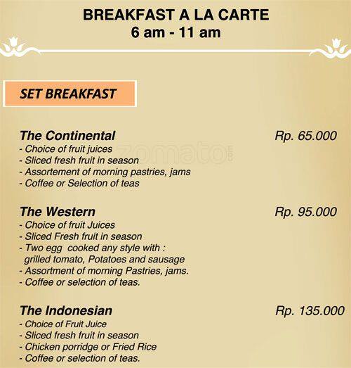 Menu Breakfast Hotel Indonesia Terbaru