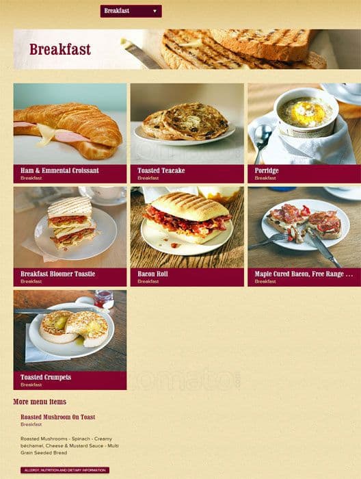 Menu at Costa Coffee cafe, Edinburgh, 98 Ocean Dr