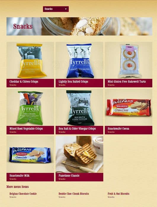 Costa Coffee menu