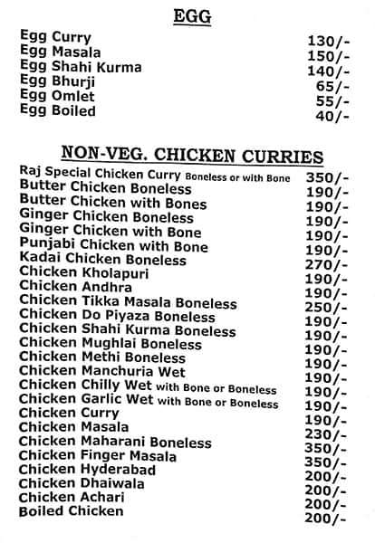 Jaya Sree Mess menu