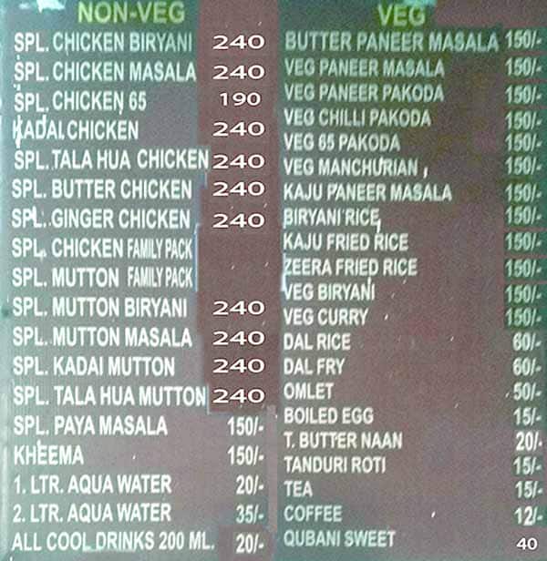 Farasha Cafe And Bakery menu