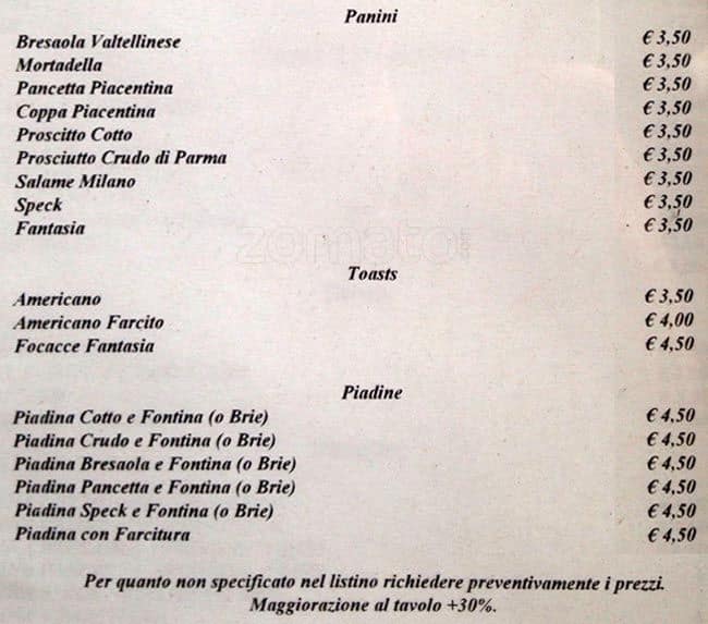 Menu di Boccon d.o.c 
