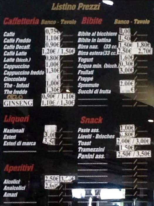 Menu di Caffe' Bis 