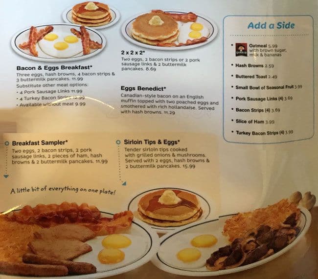 Menu at IHOP restaurant, New Westminster, 514 8th Ave