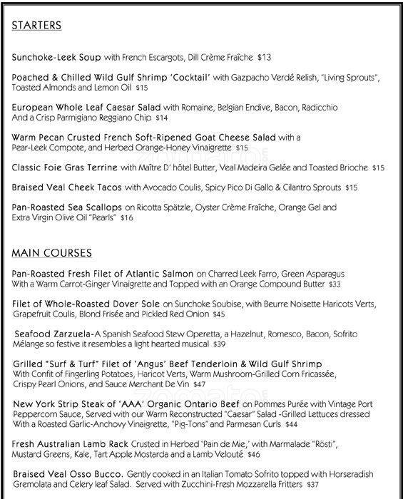 Jonathan's Restaurant and Bistro Menu - Urbanspoon/Zomato