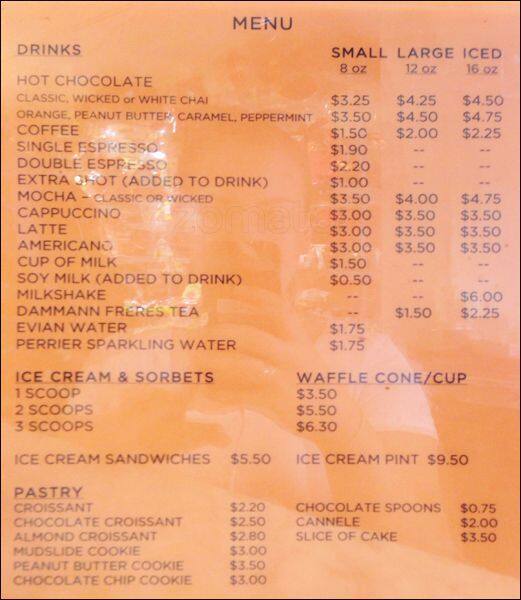 Jacques Torres Menu, Menu for Jacques Torres, Upper East Side, New York