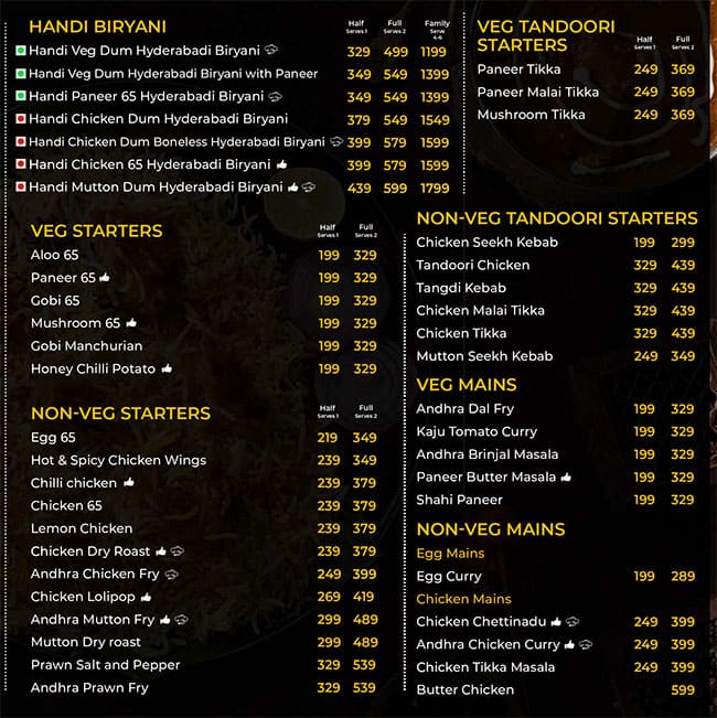 Menu of Bikkgane Biryani, Connaught Place, New Delhi