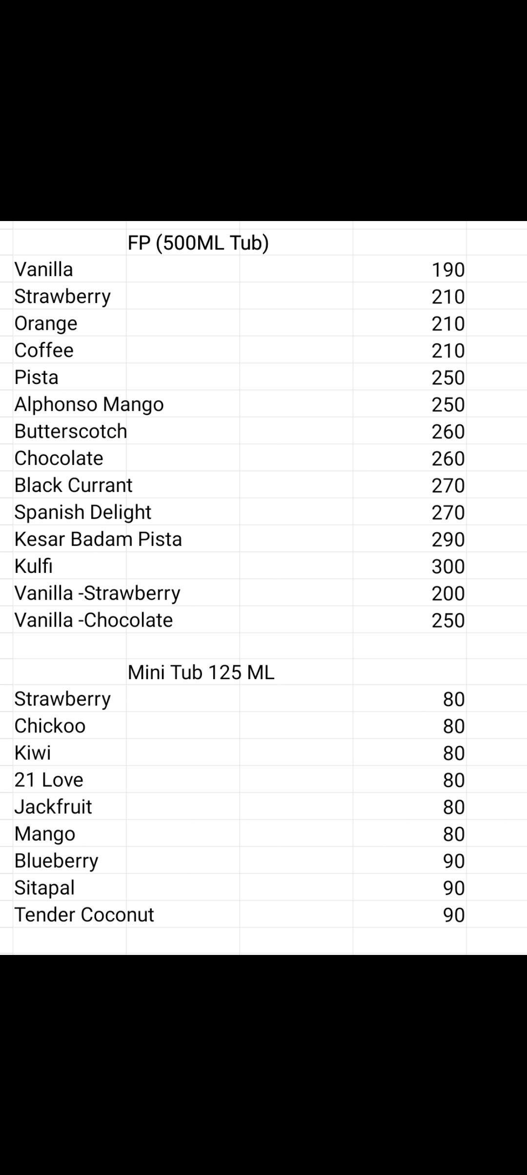Mercelys Menu.pdf Menu of Mercely's Ice Cream, Shamshabad, Hyderabad