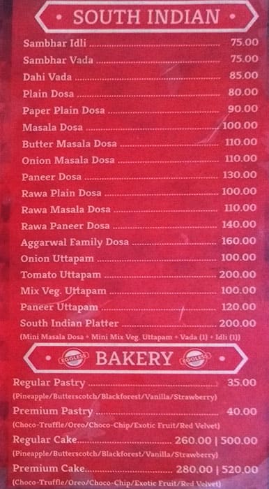 Aggarwal Bikaneri Sweets menu