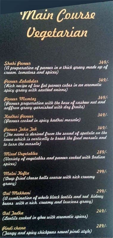 Hammer Club and Lounge menu