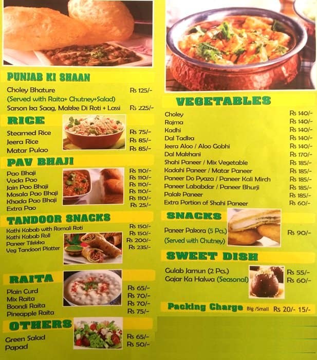 Amritsari Express Menu, Menu for Amritsari Express, Tagore Garden, New
