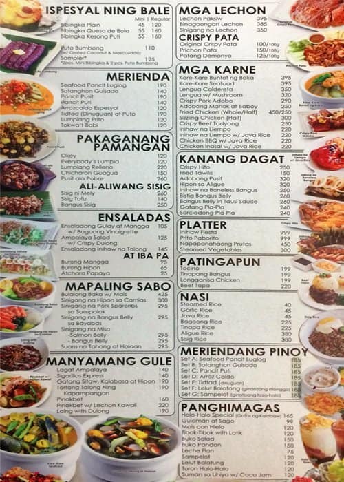 Mangan Menu, Menu for Mangan, Ermita, Manila - Zomato Philippines