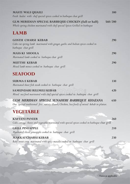Menu at Cloud Nine Roof Top Restaurant, Chennai