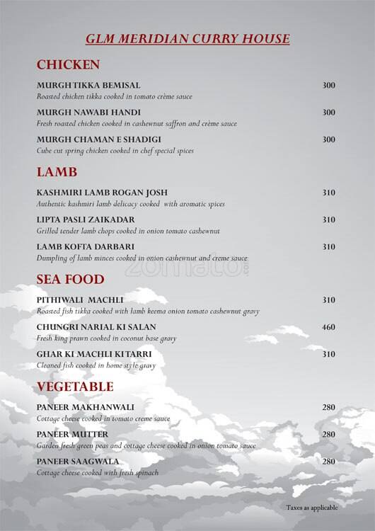 Menu at Cloud Nine Roof Top Restaurant, Chennai