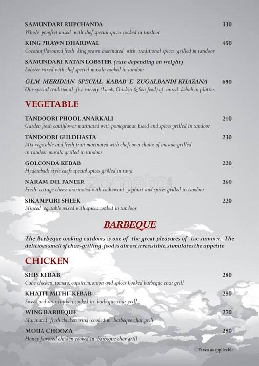 Menu at Cloud Nine Roof Top Restaurant, Chennai