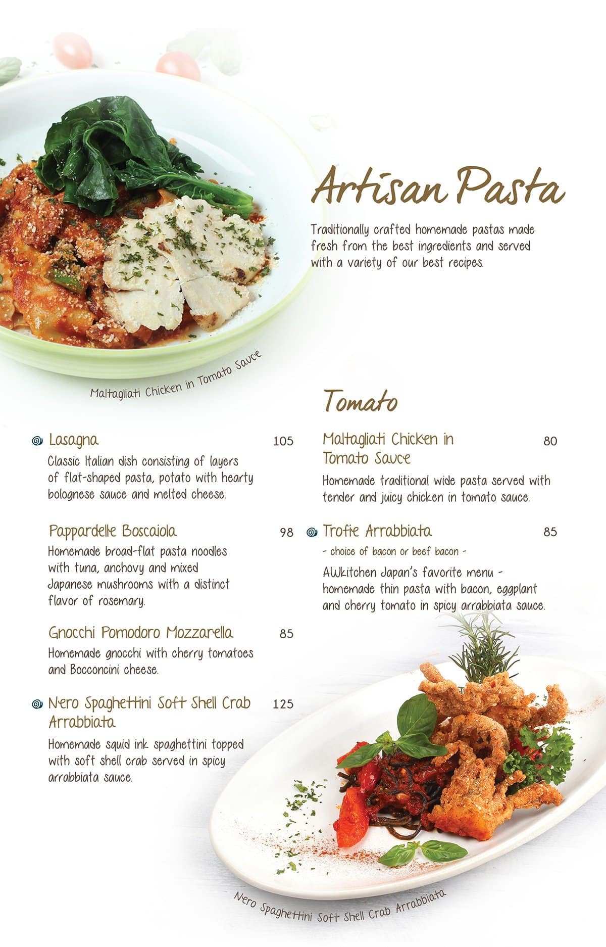 Menu At Pasta House Awkitchen By Akira Watanabe Restaurant Jakarta Plaza Senayan Level P4 Unit Cp 409