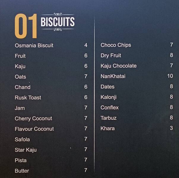 Nimrah Cafe & Bakery menu