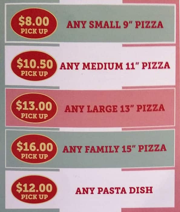 Menu at Hoppers Pizza restaurant, Hoppers Crossing