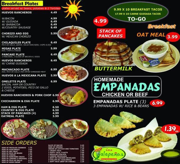 Los Jalapenos Menu