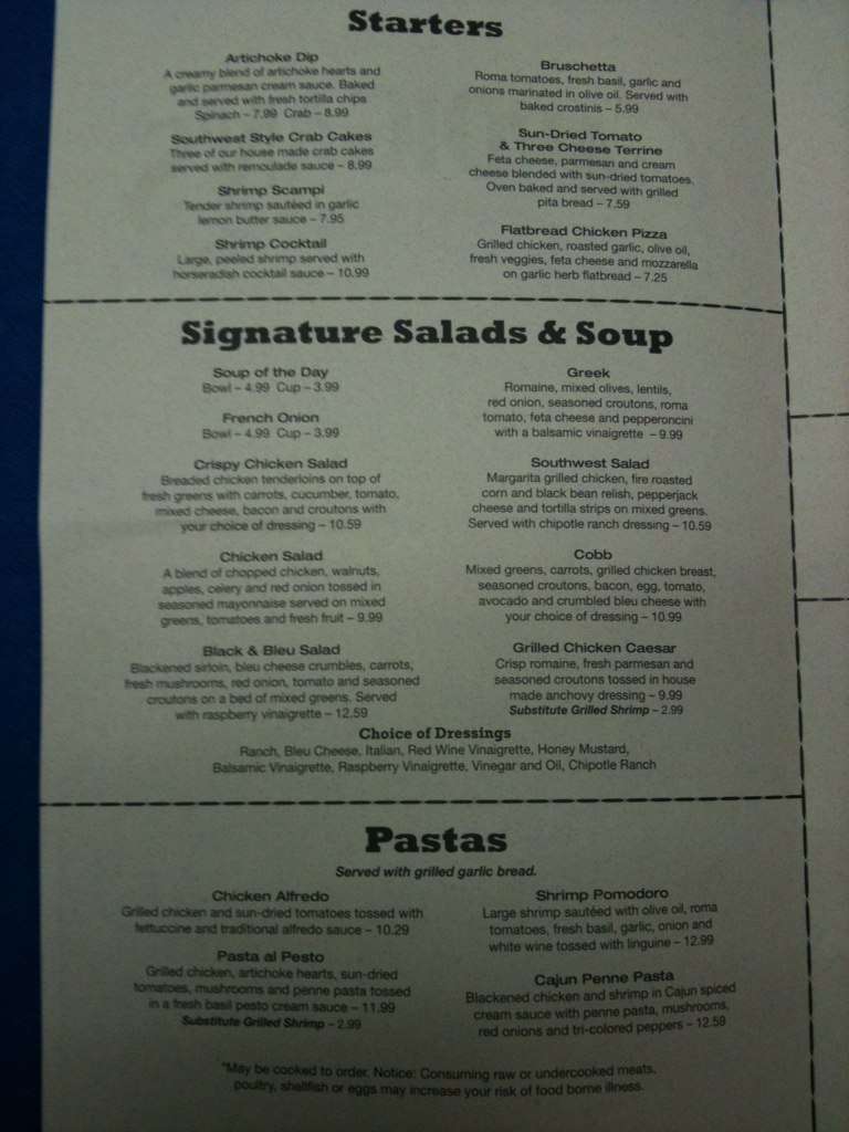 Cardigan's Restaurant & Bar menu