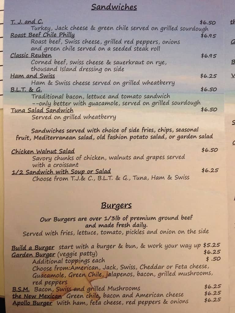 Menu at Desert Sky Café desserts, Albuquerque, 1 Civic Plz NW