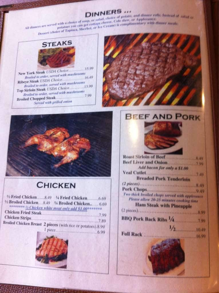 Menu at Deerfield Family Restaurant, Silvis