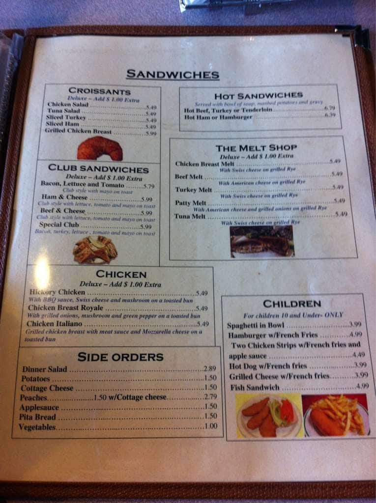 Menu at Deerfield Family Restaurant, Silvis