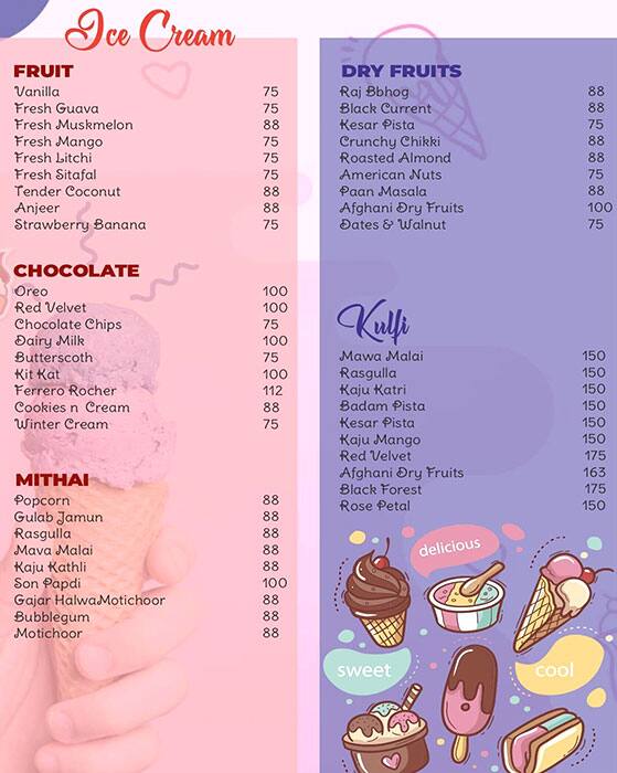 Menu of Creamy Heaven, Ulwe, Navi Mumbai