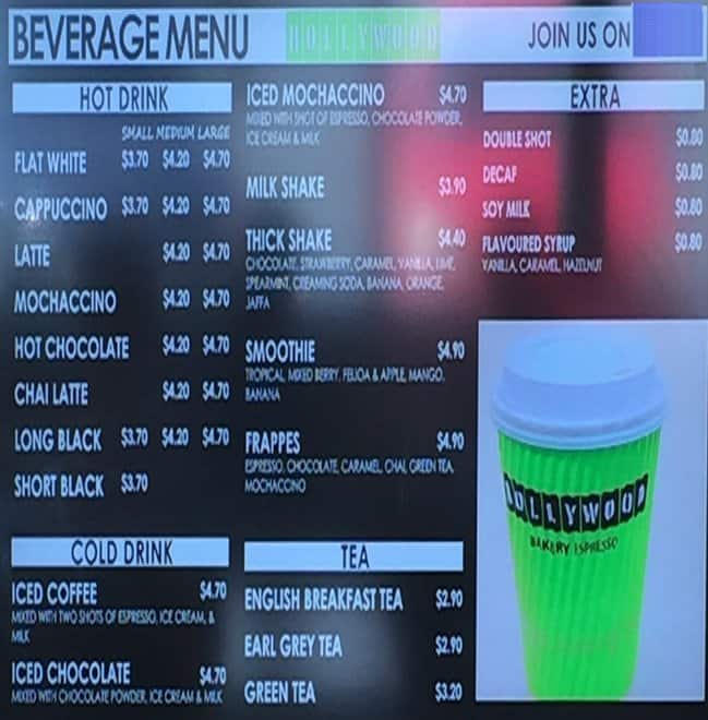 Hollywood Bakery & Espresso Menu Menumania/Zomato