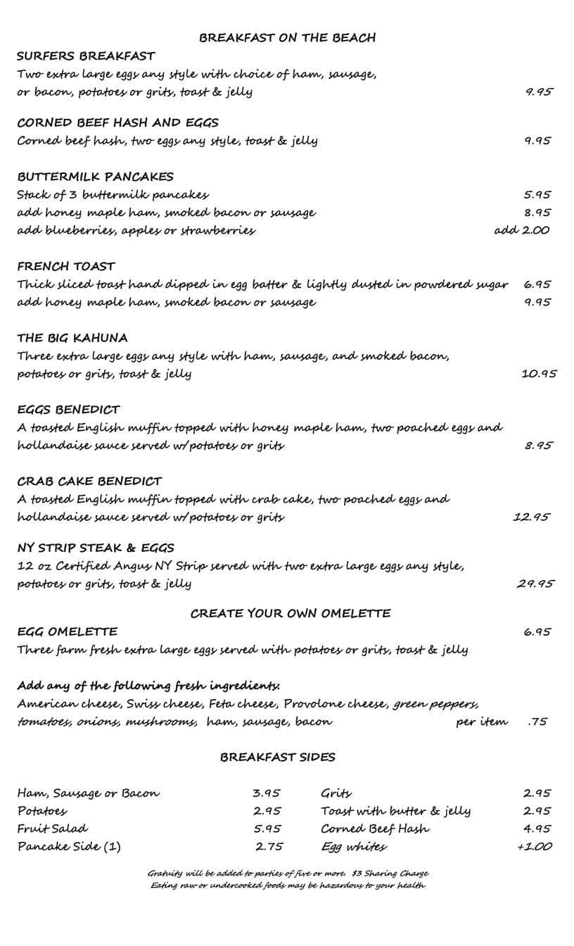 Tides Bar & Grille Menu, Menu for Tides Bar & Grille, Palm Beach, Miami ...